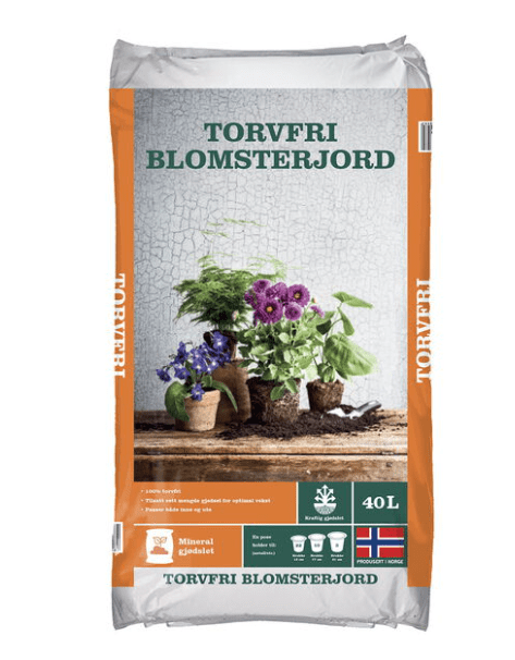Torvfri blomsterjord fra Plantasjen